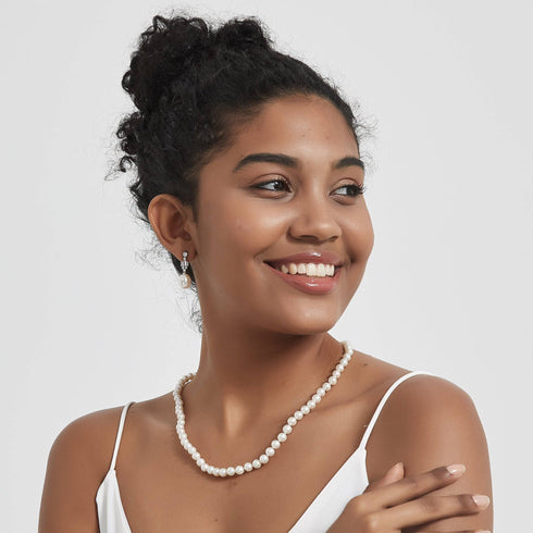 9-10mm Freshwater Drop Earrings Royal-Inspired - House Of Pearls